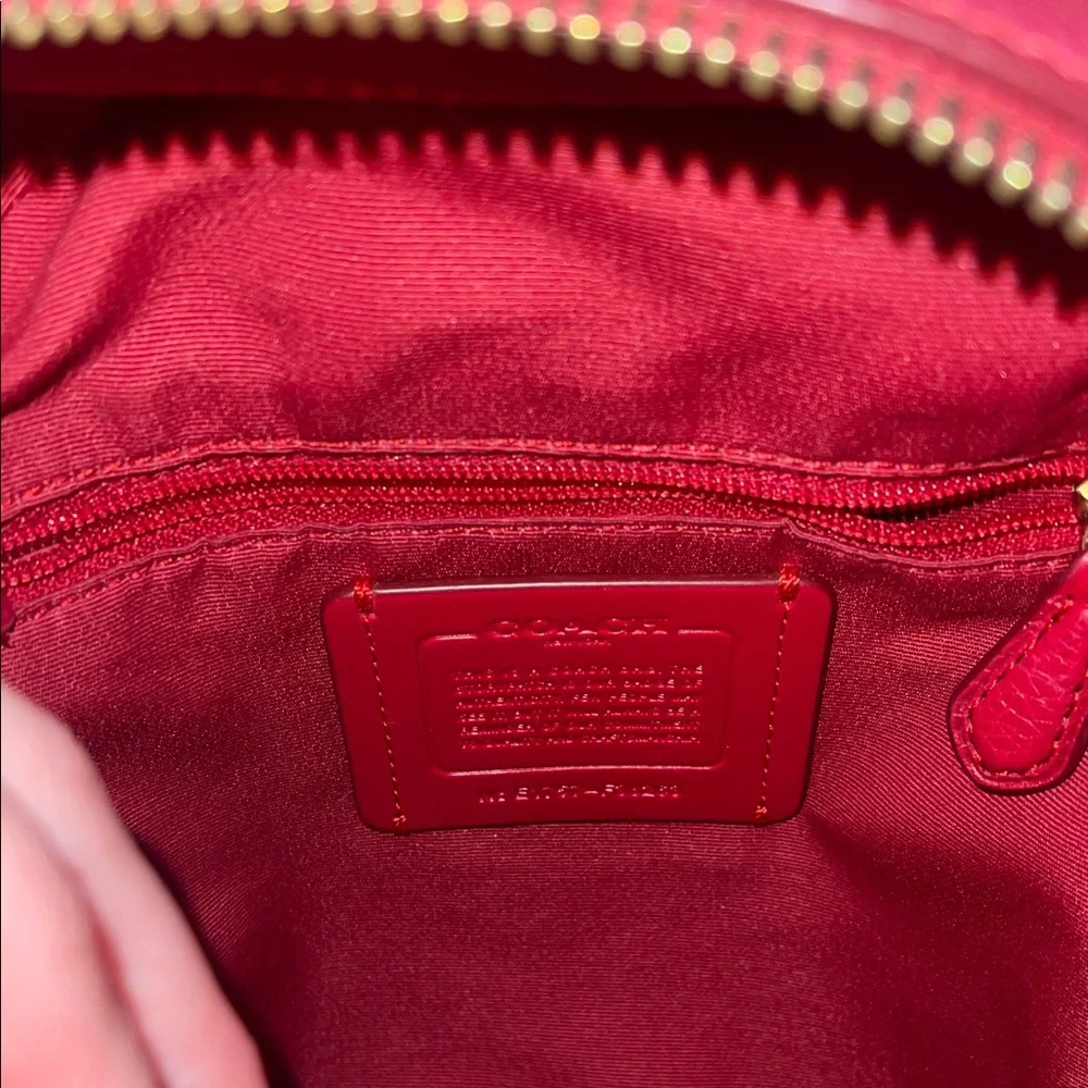 Coach Cherry Red Leather Mini Backpack - Picture 6 of 7